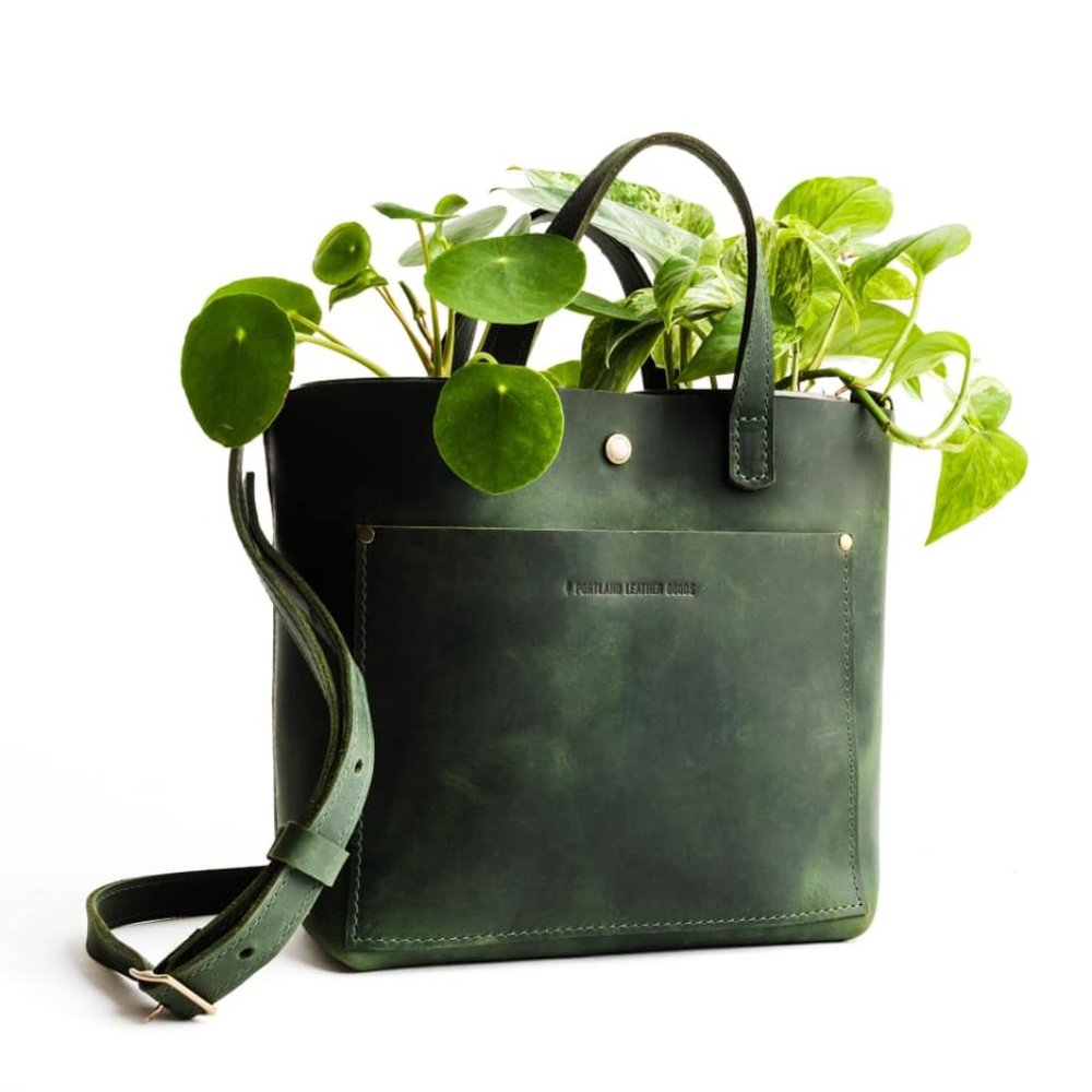 Portland leather goods Forest Green Leather "Mini Crossbody"